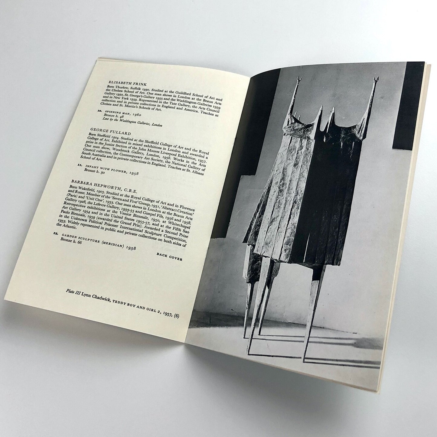 Contemporary British Sculpture | An Open Air Sculpture Exhibition arranged by The Arts Council of Great Britain | 1961 catalogue