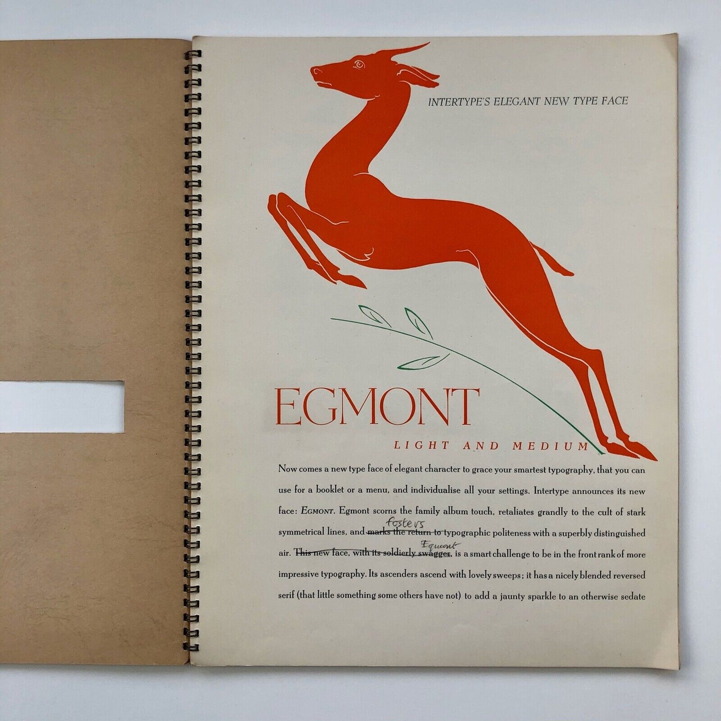 Egmont Light and Medium | Type specimen booklet Intertype, Slough | Sjoerd Hendrik de Roos