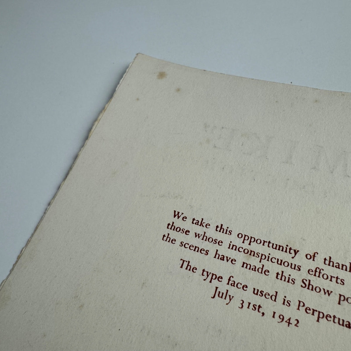 Programme for Hornsey School of Art & Crafts Sketch Club 'We take the Mike' revue 1942