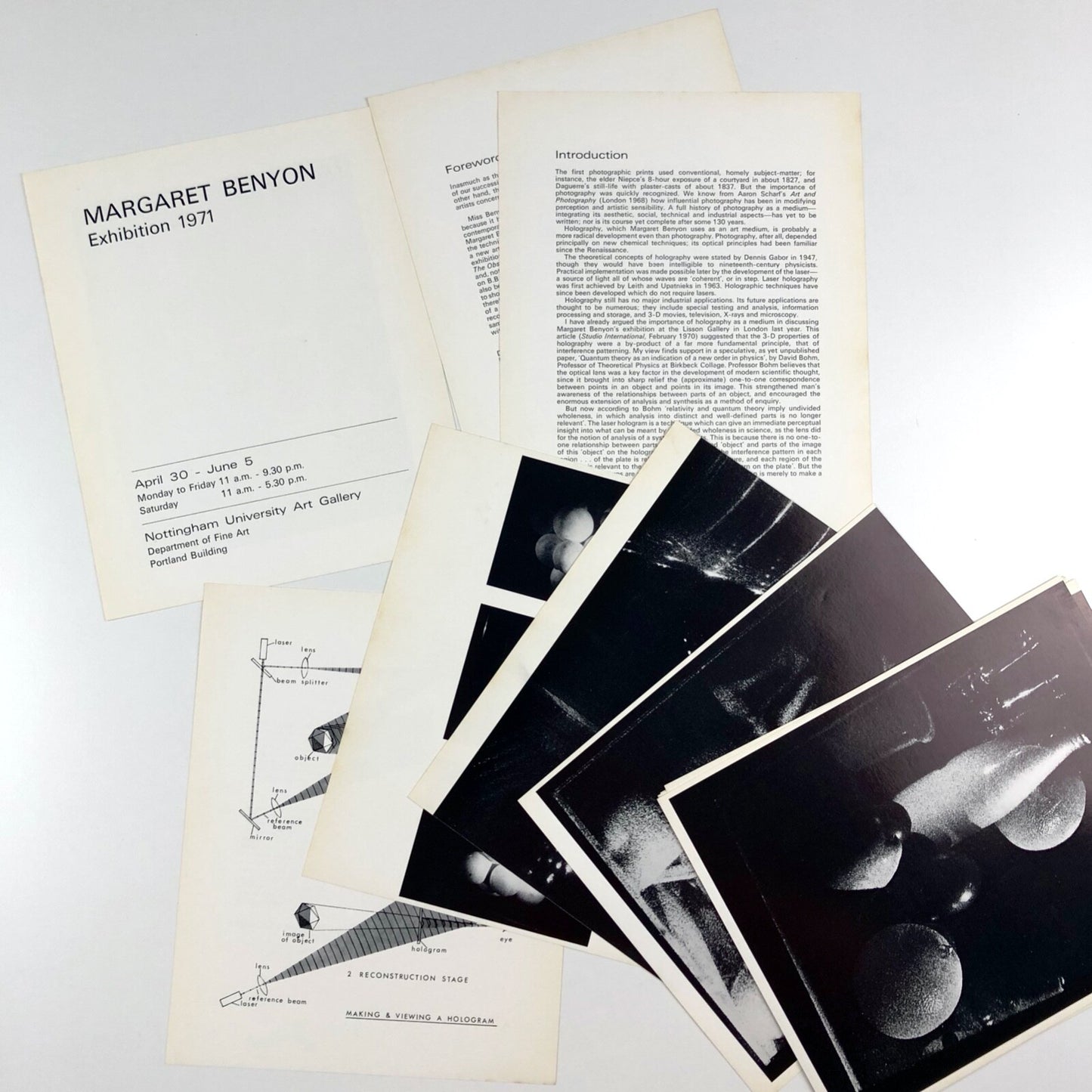 Margaret Benyon Exhibition 1971 | Nottingham University Art Gallery folder and inserts