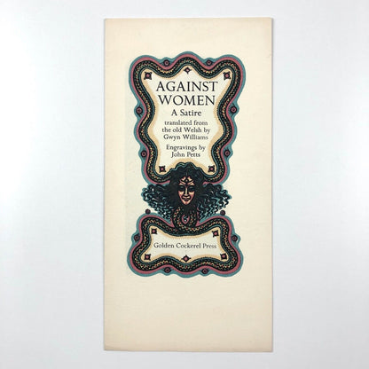 Golden Cockerel Press prospectus 'Against Women' | Gwyn Williams, John Petts 1953