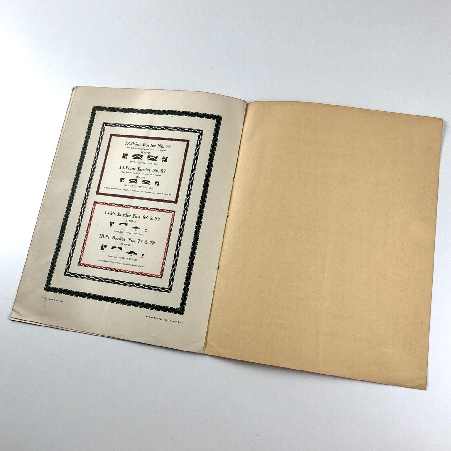 Christmas and New Year 1927-1928 Selected Types and Borders | H.W. Caslon & Co Ltd type specimen brochure