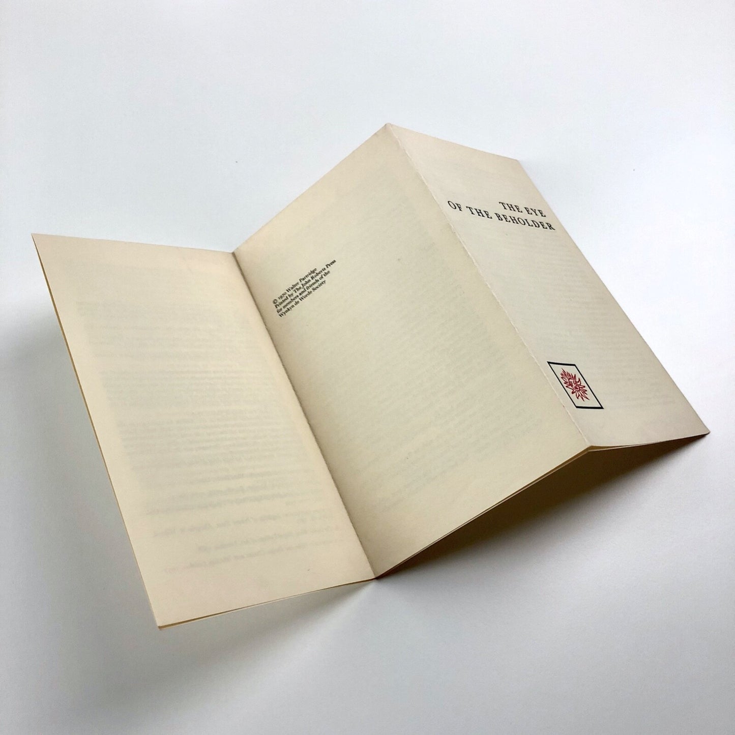 The Eye of the Beholder by Walter Partridge Wynkyne de Worde 1970 | Folded leaflet