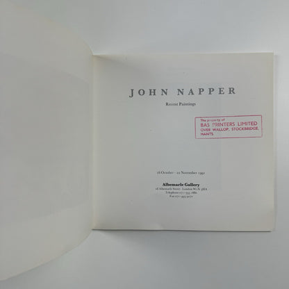 John Napper – Recent Paintings | Albermarle Gallery, 1991 catalogue