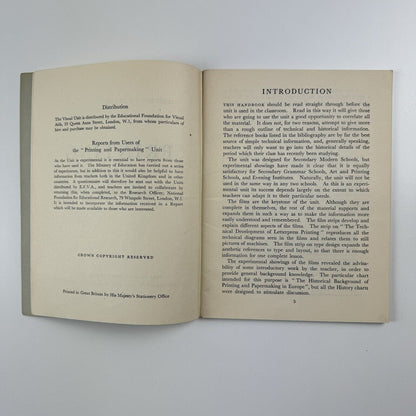 Handbook for the Visual Unit | Ministry of Education | Printing and Papermaking | Central Office of Information, 1951