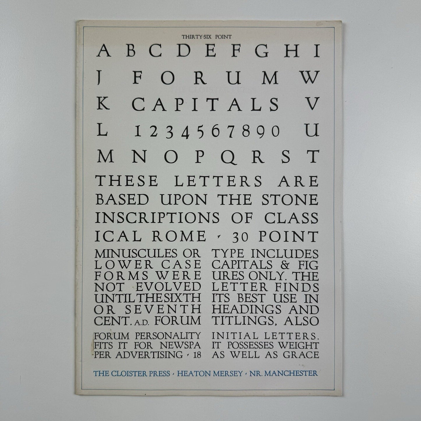 The Cloister Press Heaton Mersey near Manchester | Catalogue of the Collection in The Manchester University Library by Ian Rogerson | Second edition 1993