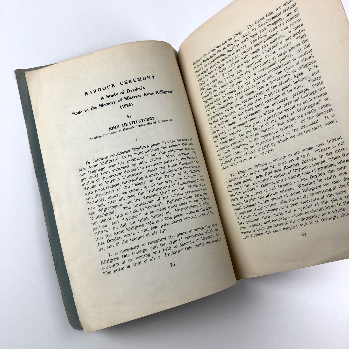 Baroque Ceremony A Study of Dryden's Ode... Cairo Studies by John Heath-Stubbs
