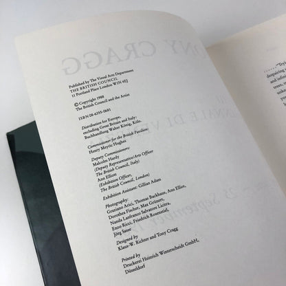 Tony Cragg. XLIII Biennale di Venezia | The British Council 1988 catalogue & guide
