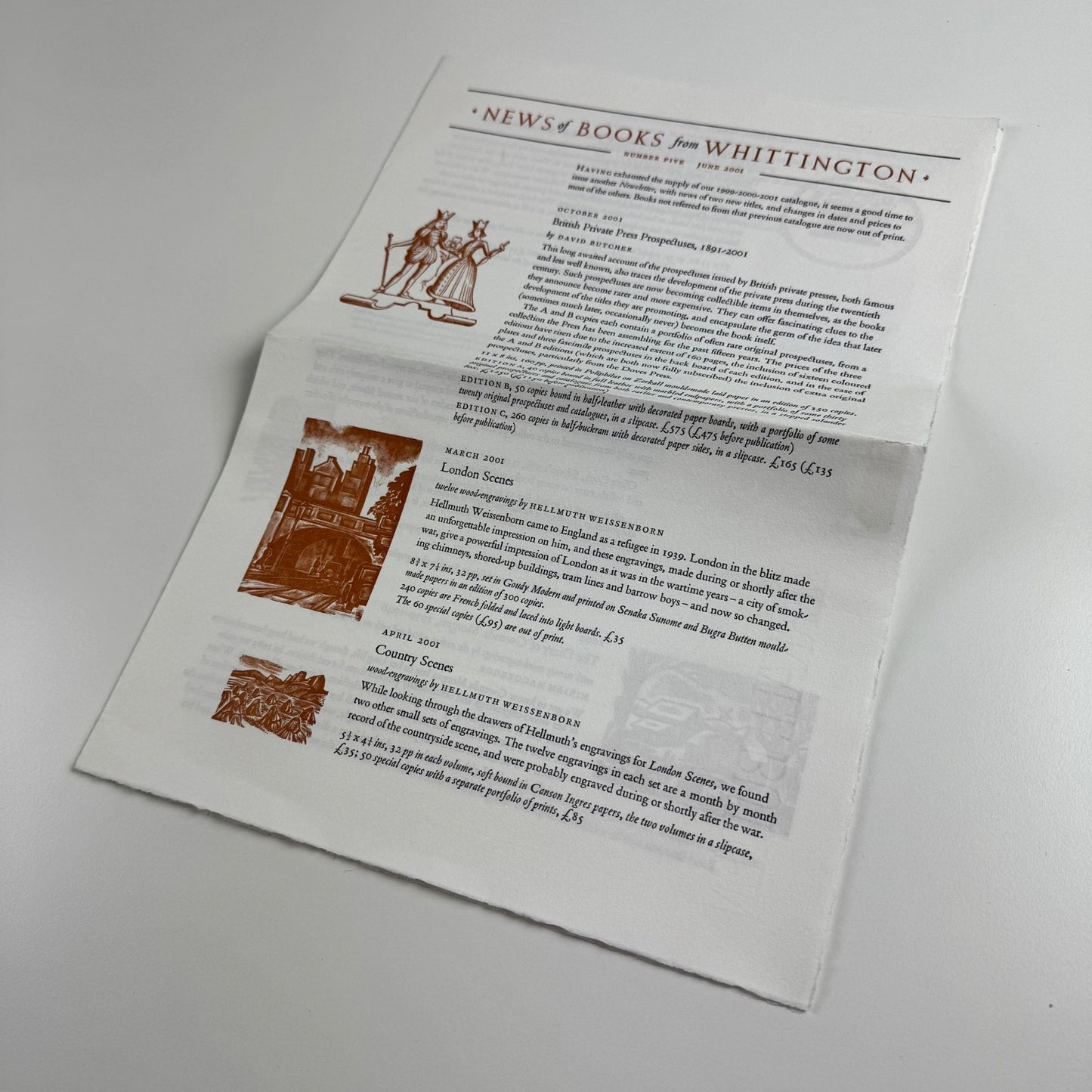 Leaflet News of Books from Whittington Press number 5 June 2001