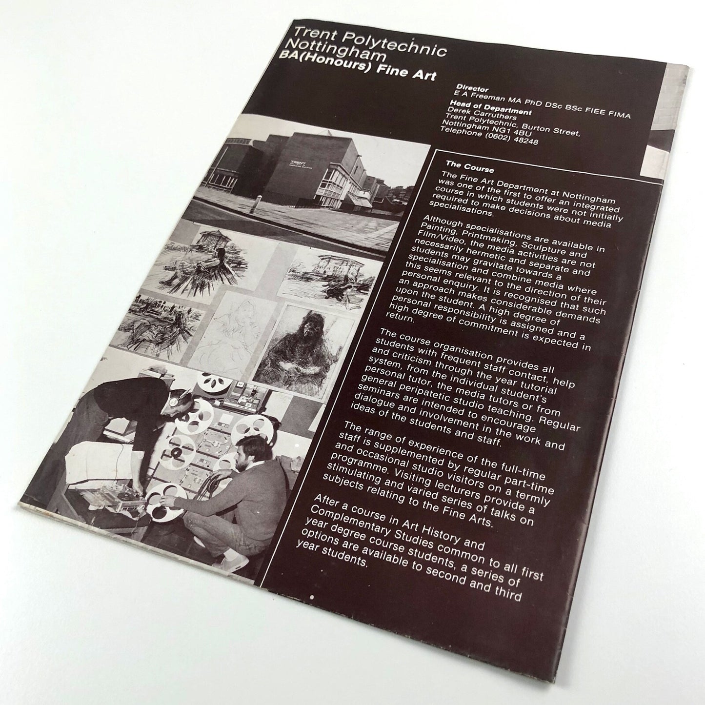 Trent Polytechnic Nottingham BA (Hons) Fine Art | Fold-out leaflet | Presumed late 1970s/early 1980s