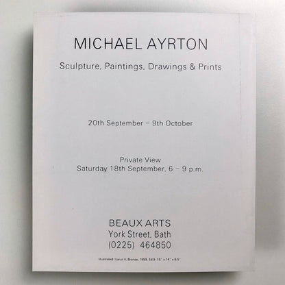 Michael Ayrton – Beaux Arts, Bath | Exhibition private view card