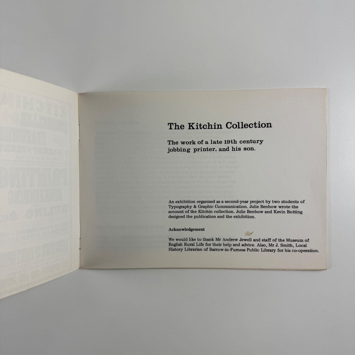 The Kitchin Collection. The work of a late 19th century jobbing printer, and his son | Museum of English Rural Life, 1974