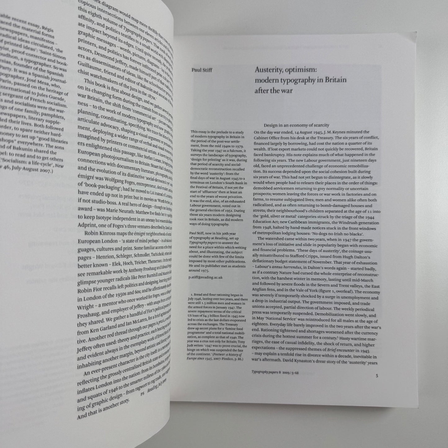 Typography Papers 8 Modern Typography in Britain ed Paul Stiff Hyphen Press | University of Reading,2009