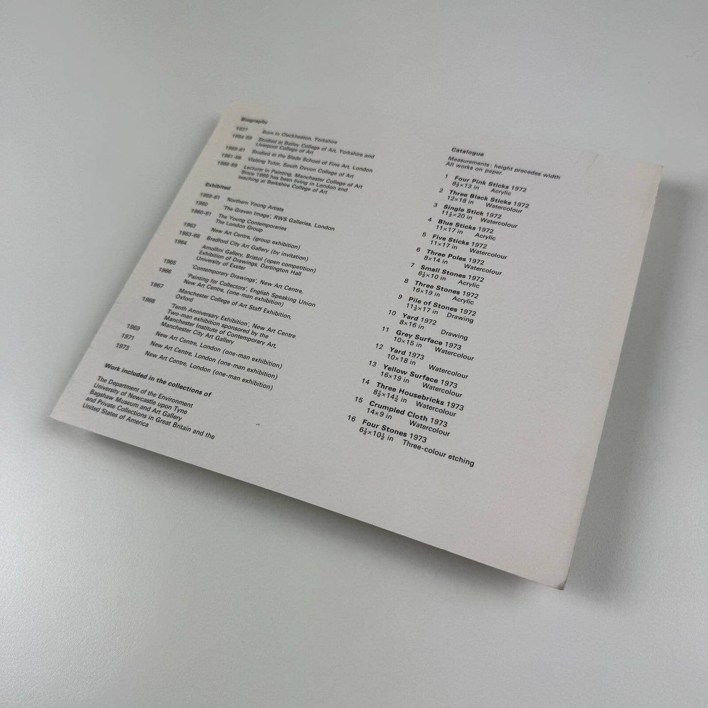 Private view invite – Gerald Park | New Art Centre, London 1973