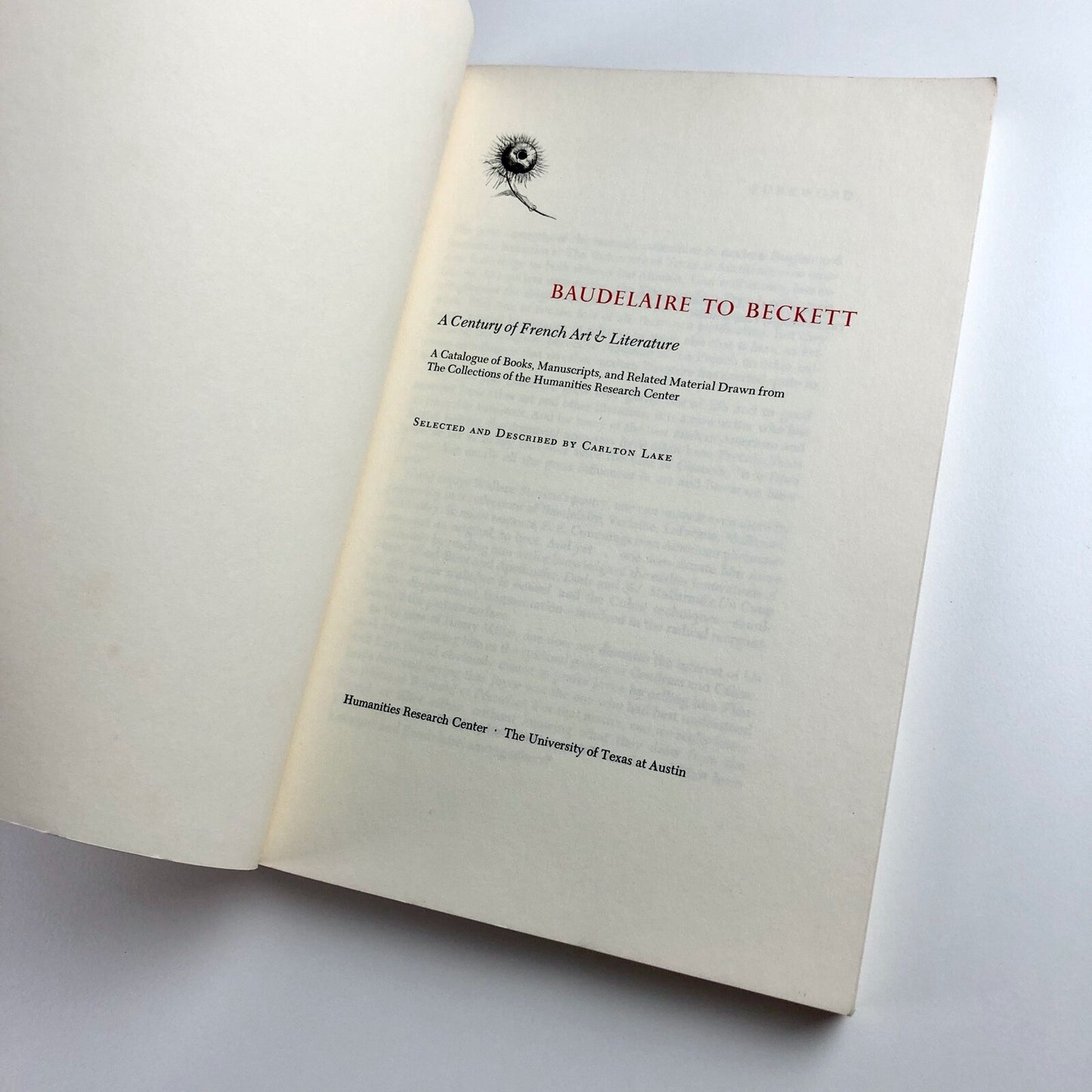 Baudelaire to Becket by Carlton Lake | University of Texas, 1976