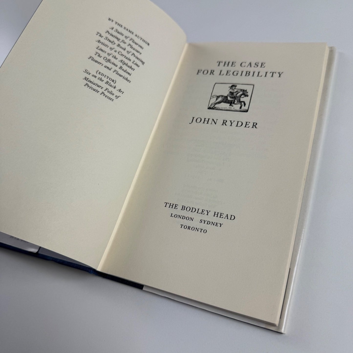 The Case for Legibility by John Ryder | The Bodley Head, 1979