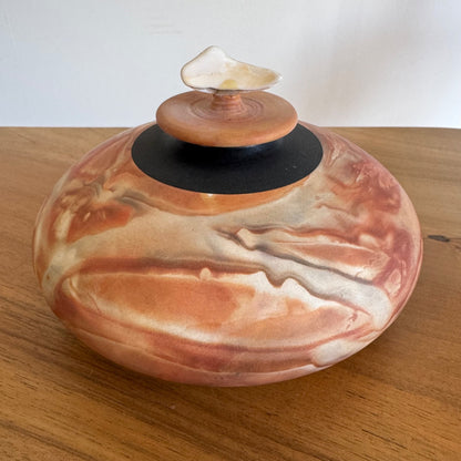 Ardine Spitters ceramic lidded vessel signed on the base 'Ardine'
