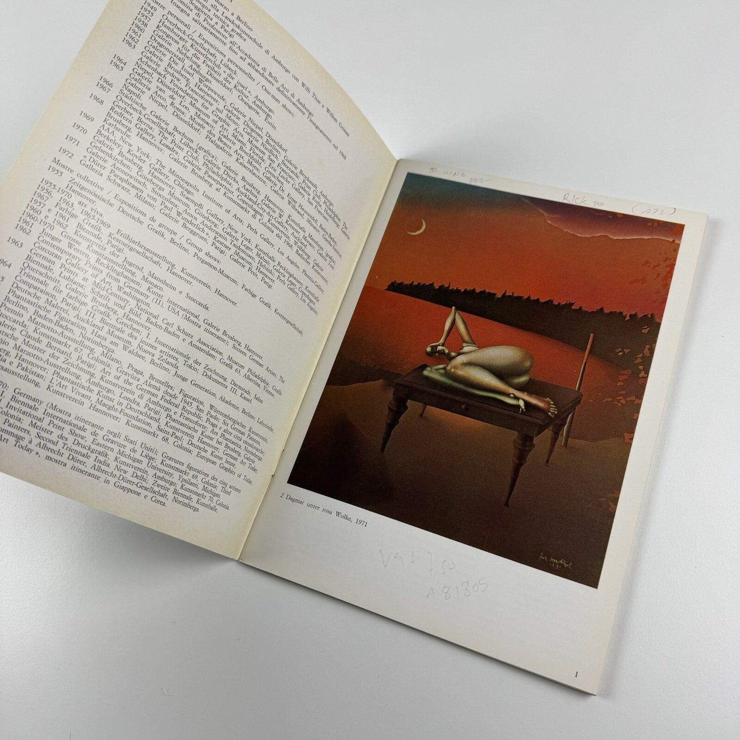 Paul Wunderlich | Galleria Schwarz, Milan exhibition catalogue, 1972