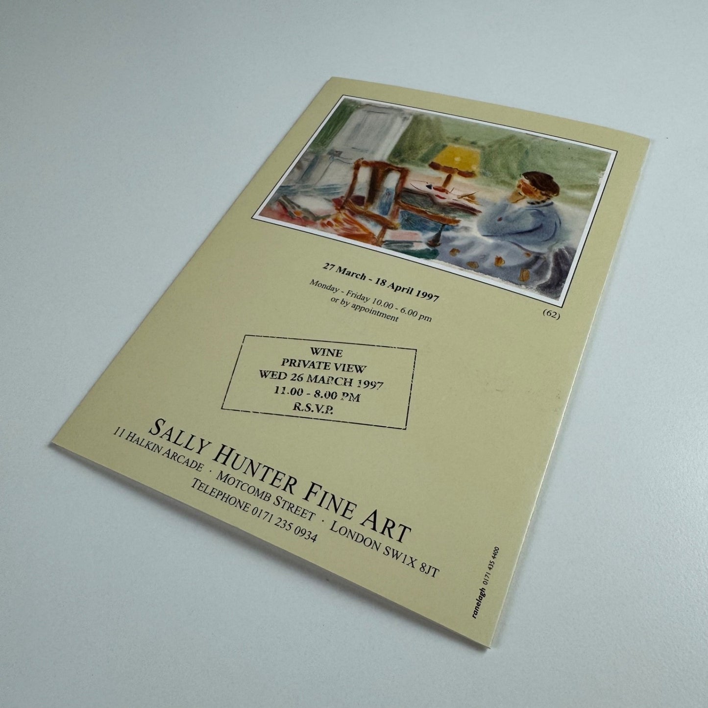 Folding card/catalogue Edwin Smith | Sally Hunter Fine Art, 1997