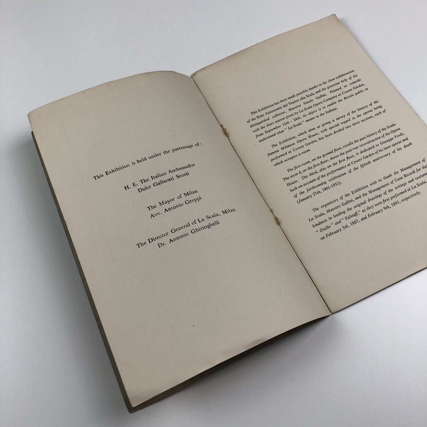 The Scala Theatre – An Exhibition Held at The Italian Institute | 1950 catalogue, Duncan Guthrie