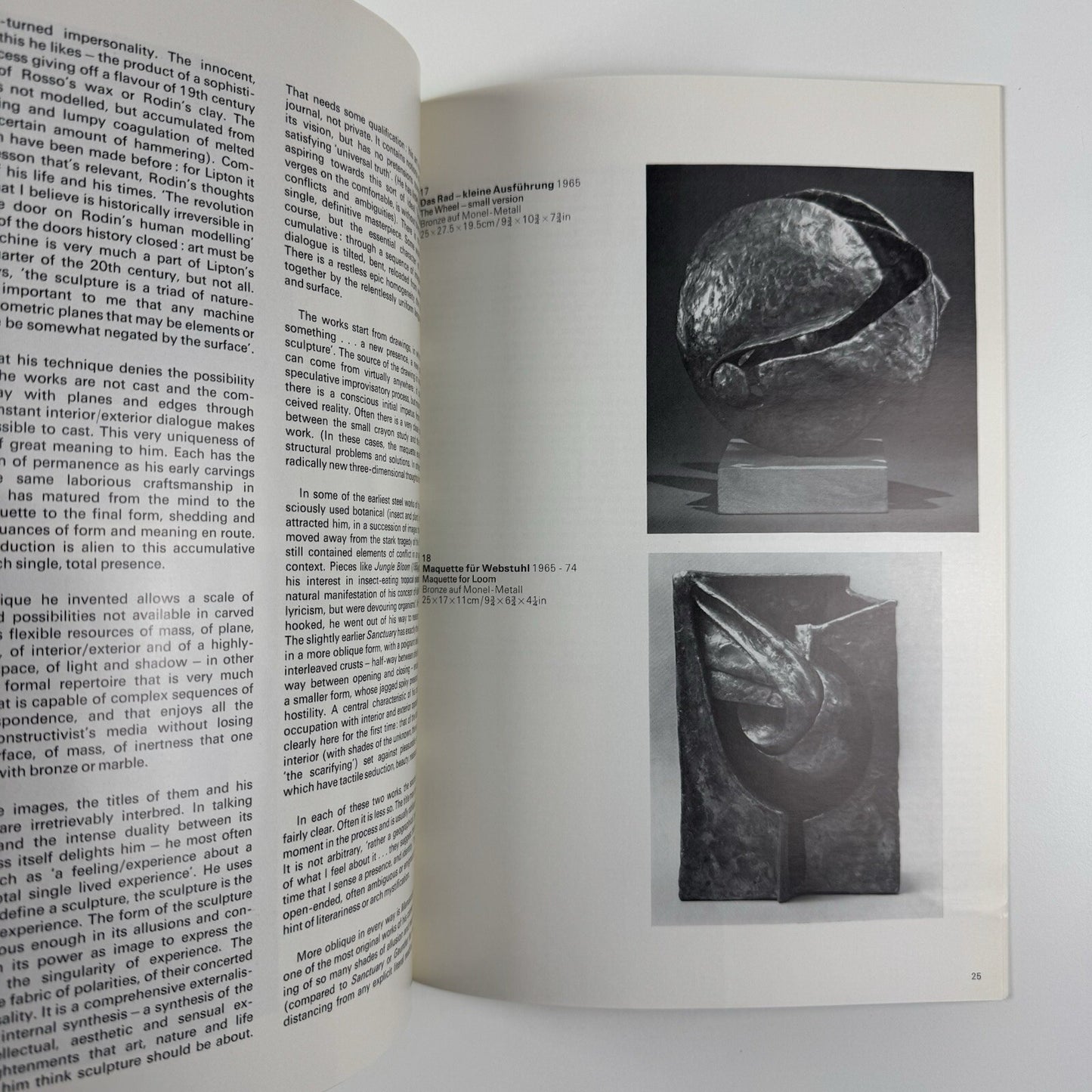 Seymour Lipton | Marlborough Galerie Zurich exhibition catalogue, 1974