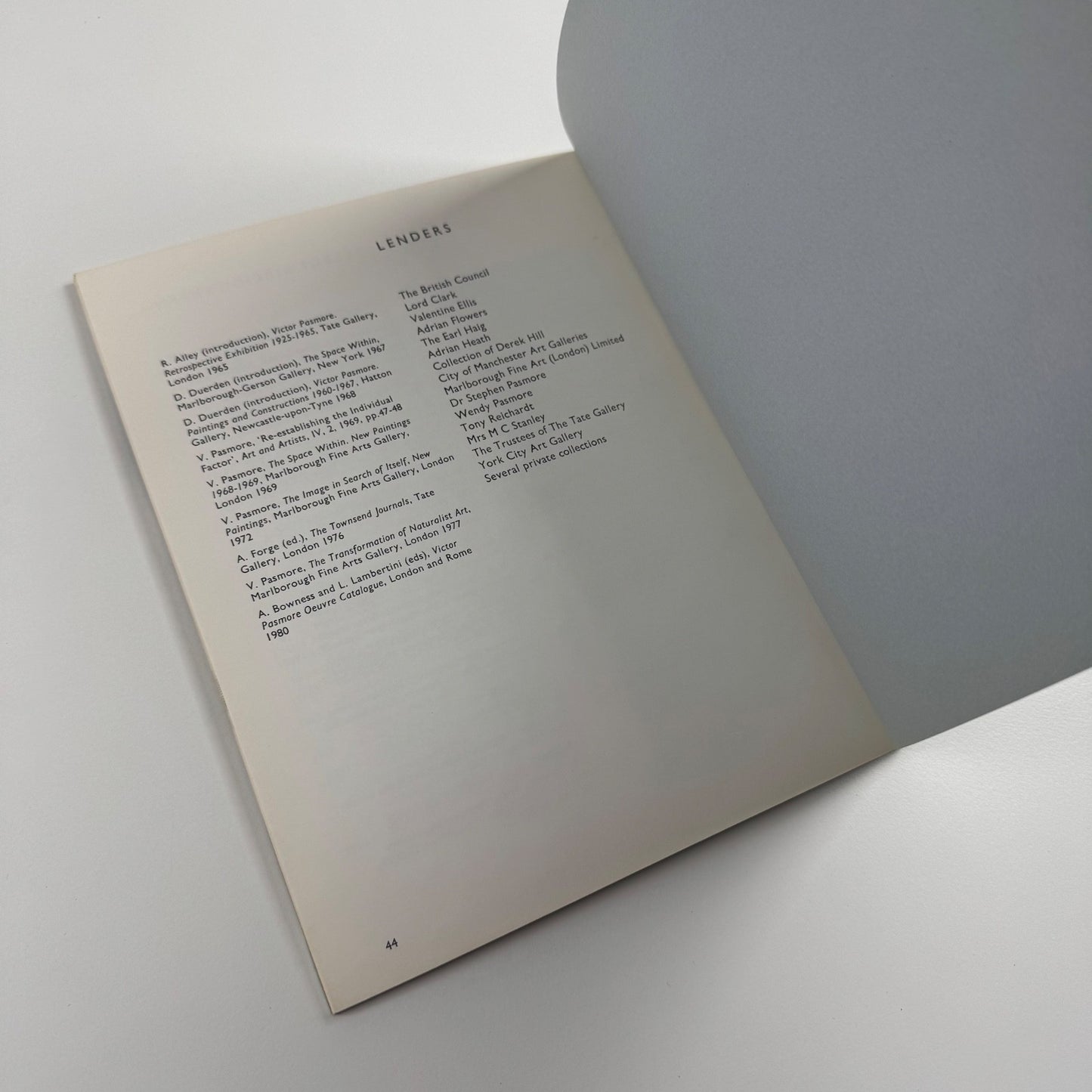 Victor Pasmore Arts Council exhibition catalogue and promotional card | Royal Academy 1980