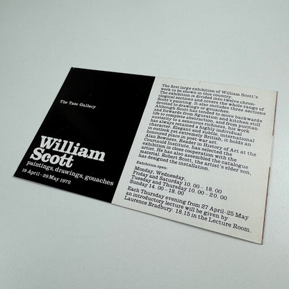 Small promotional flyer William Scott paintings, drawings, gouaches Tate 1972