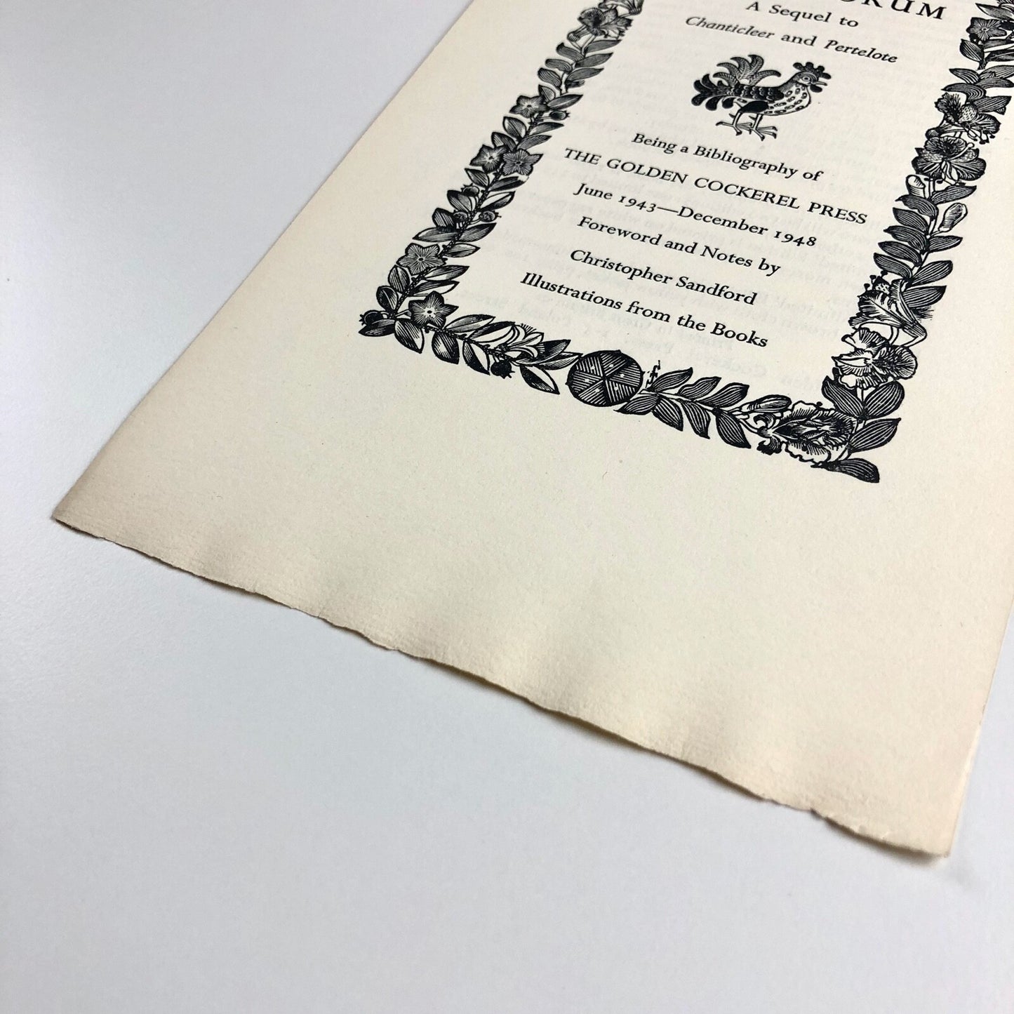 Single sheet prospectus for Cockalorum | The Golden Cockerel Press, 1948