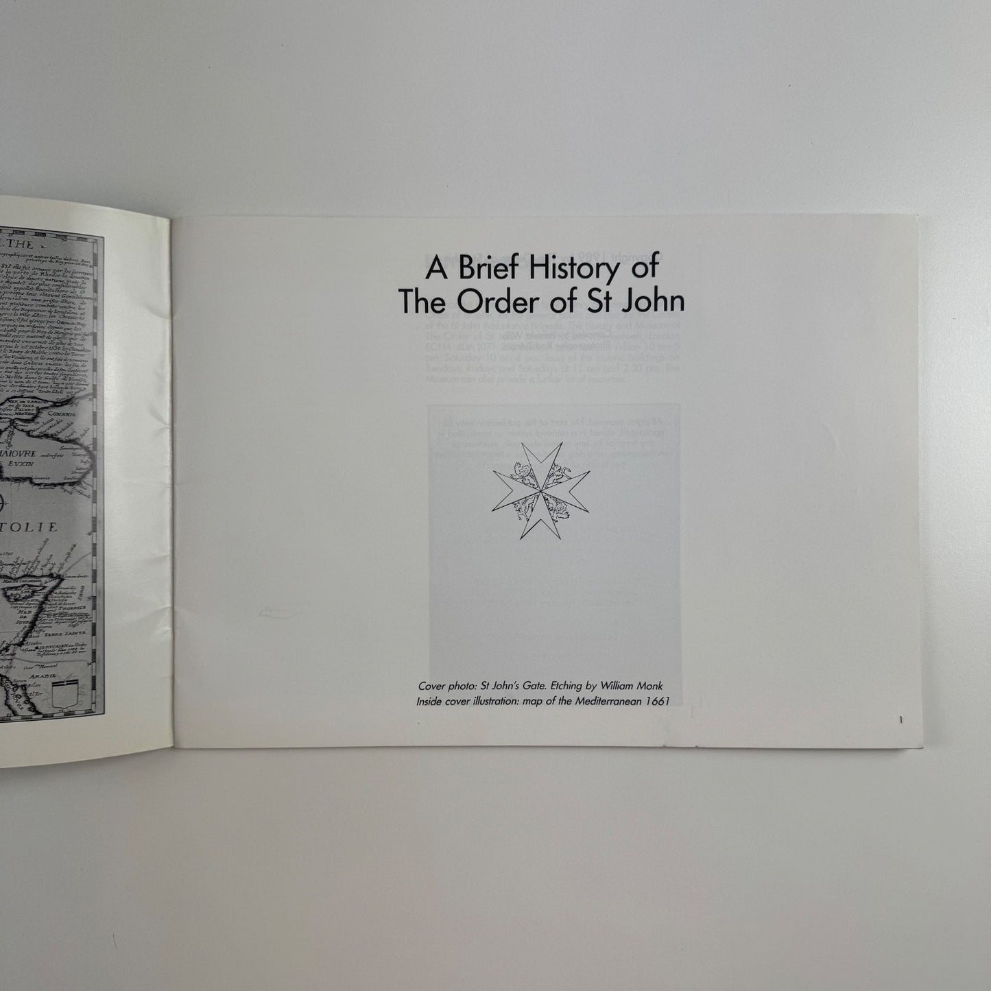 A Brief History of The Order of St John compiled by Pamela Willis, 1994