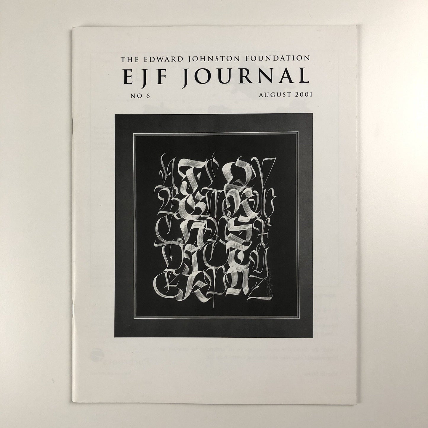 Edward Johnston Foundation – EJF Journal No 6, August 2001