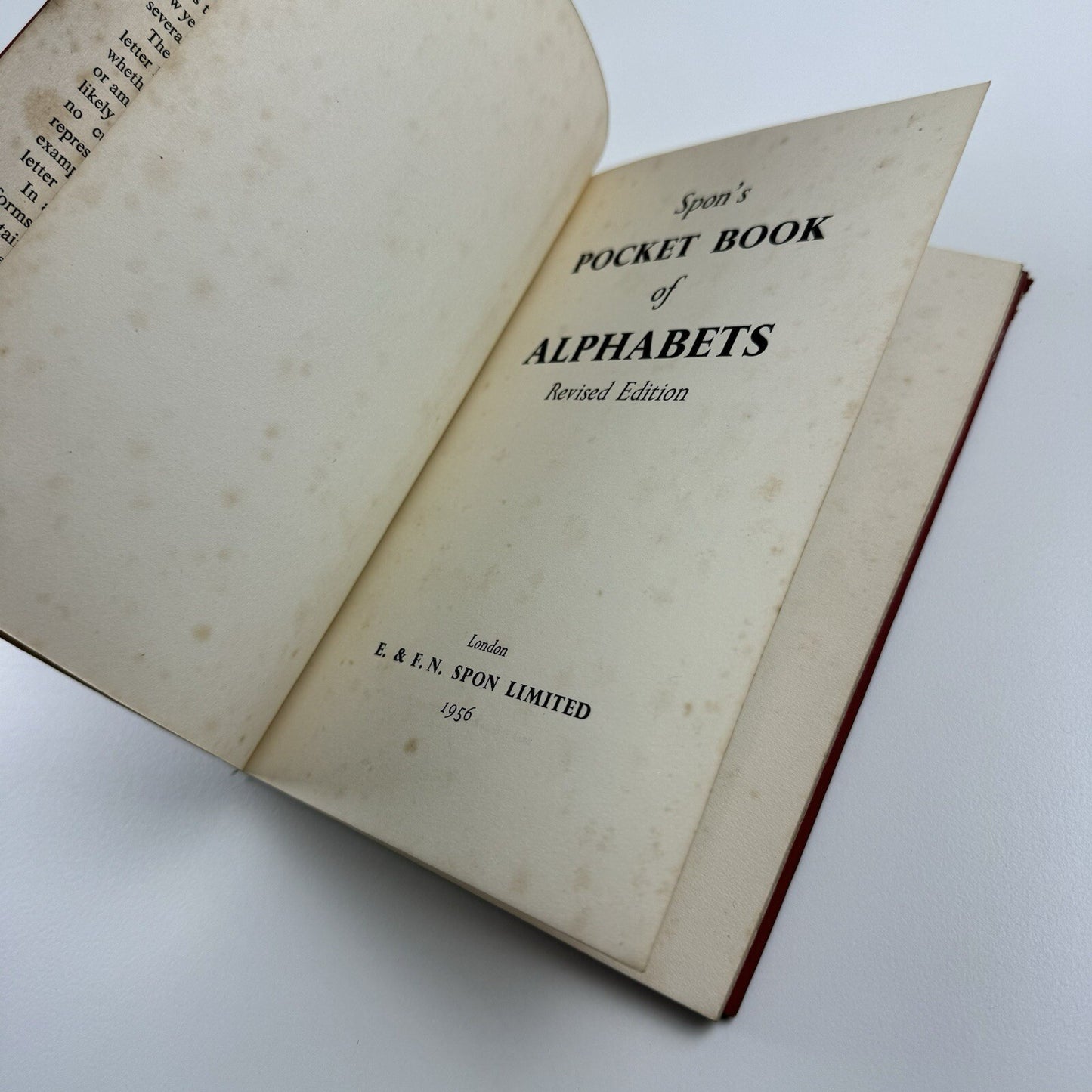 Spon’s Pocket Book of Alphabets | Revised edition, 1956