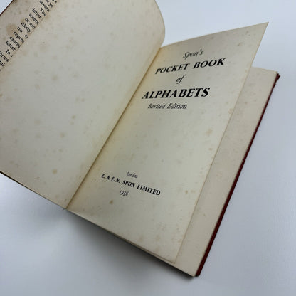 Spon’s Pocket Book of Alphabets | Revised edition, 1956