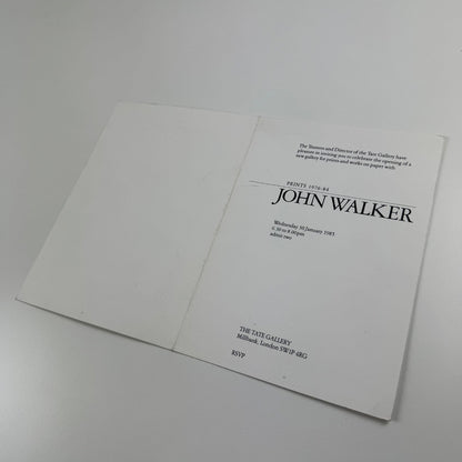 Private view invitation John Walker Prints 1976-84 Tate Gallery 1985