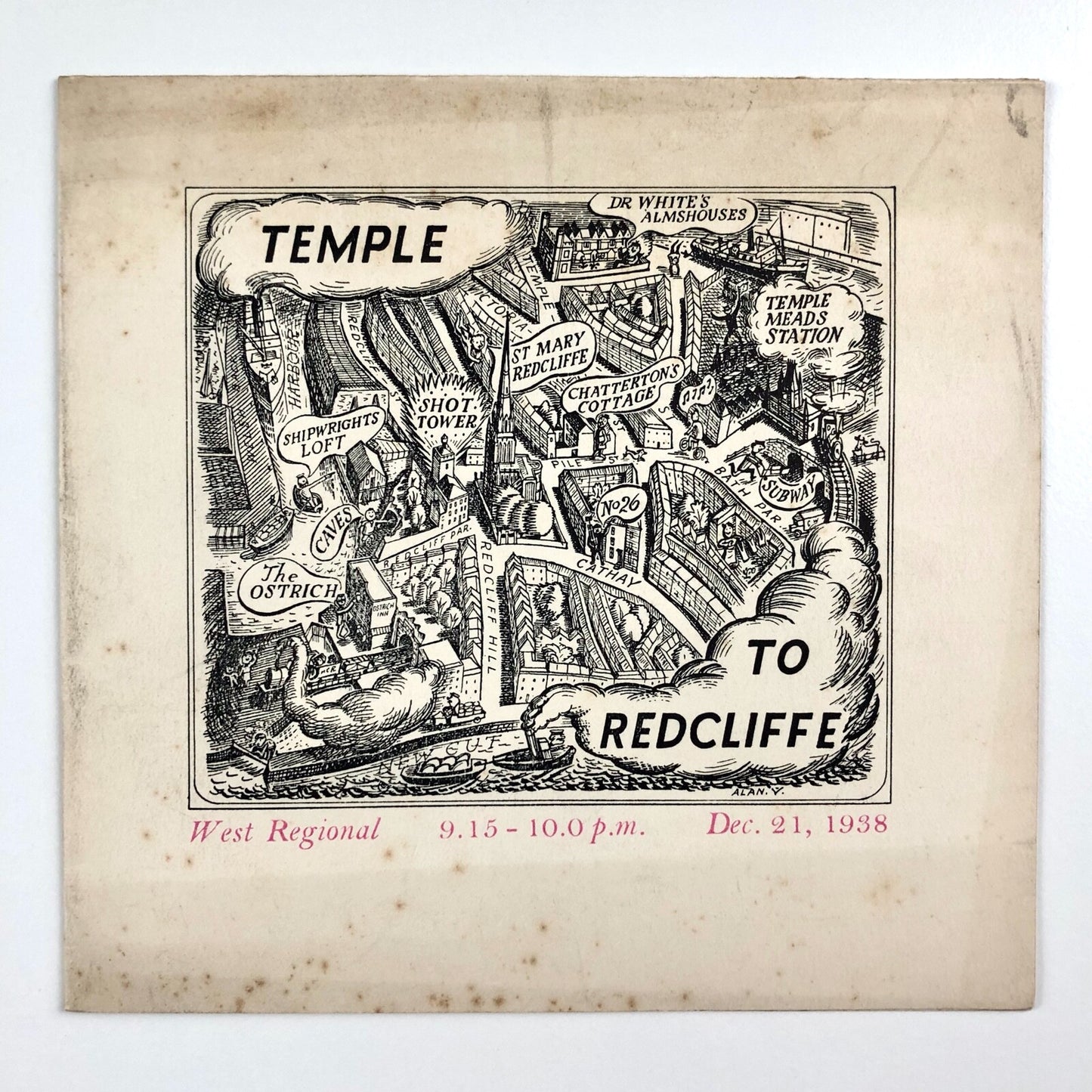 Christmas card ‘Temple to Redcliffe’ from Douglas Cleverdon 21 December 1938 | Alan V. Smith | Radio Times