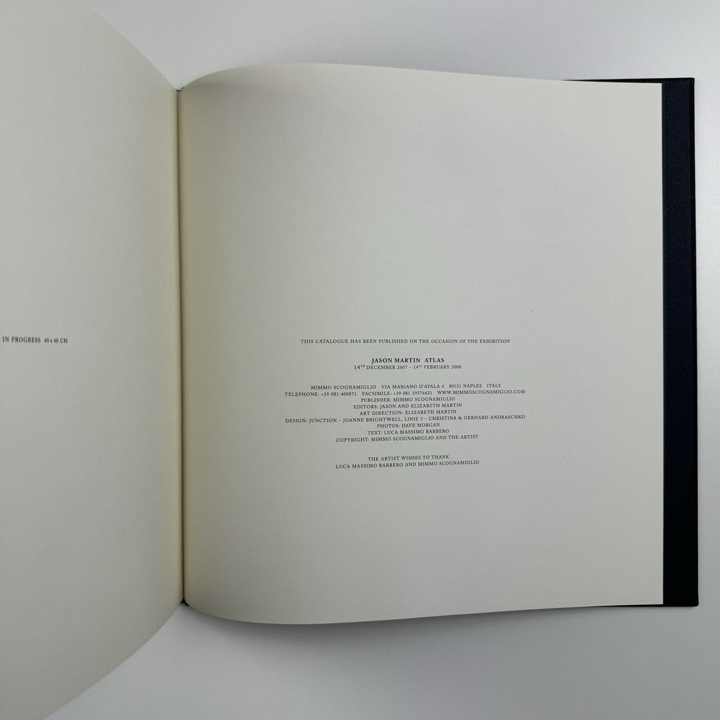 Jason Martin. Atlas | Mimmo Scognamiglio, Milan 2007 catalogue