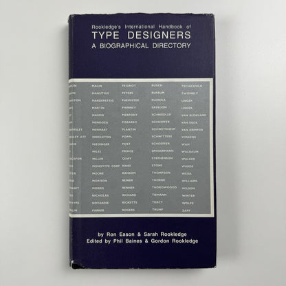 Rookledge’s International handbook of type designers | Edited by Phil Baines et al, 1991