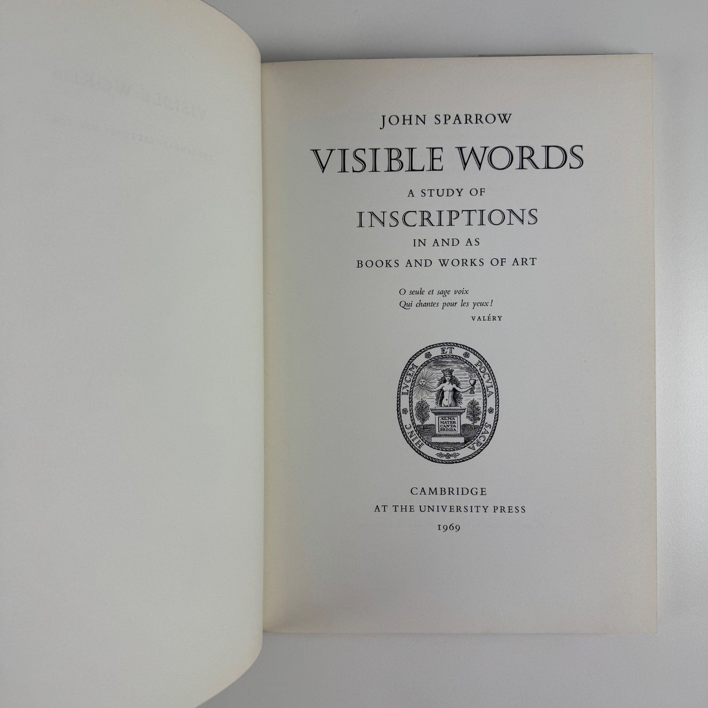 Visible Words by John Sparrow | Cambridge University Press, 1978