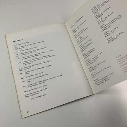 Gerhard Richter | Deutsche Bank collection catalogue booklet | Ulrich Wilmes, 1988