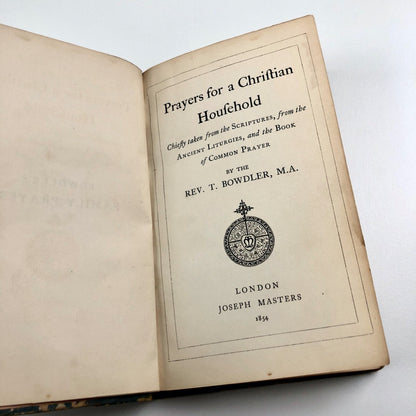 Prayers for a Christian Household Rev. T. Bowdler, 1854 | Christabel Rose Coleridge