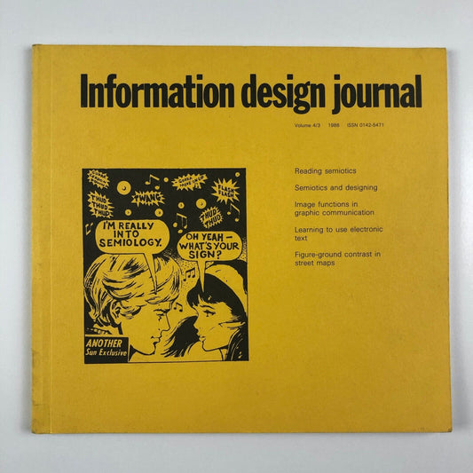 Information Design Journal | Volume 3/4, 1986 edited by Robert Waller | semiotics