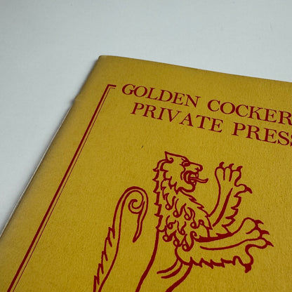 Golden Cockerel Private Press British Hand-made books Autumn 1954