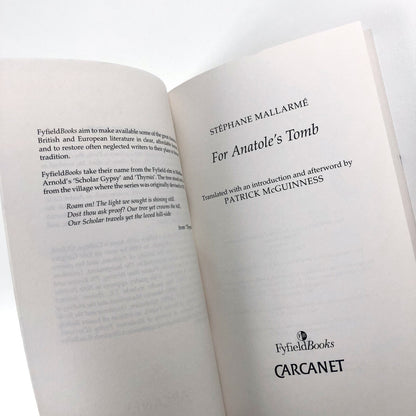 Stéphane Mallarmé – For Anatole's Tomb intro Patrick McGuinness 2003