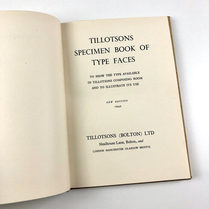 Tillotsons Specimen Book of Type Faces 1949 | Bookplate Peter C.G. Isaac