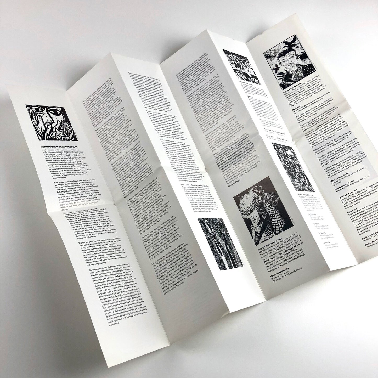 Contemporary British Woodcuts | City Museum and Art Gallery Worcester | Exhibition leaflet, 1986/7