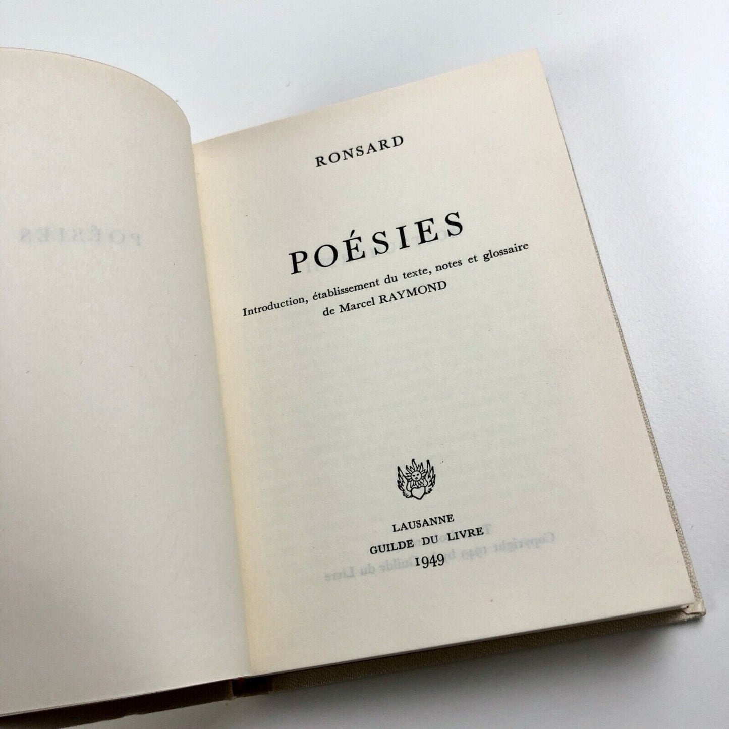 Poésies by Pierre de Ronsard | intro Marcel Raymond | Guilde du Livre, 1949