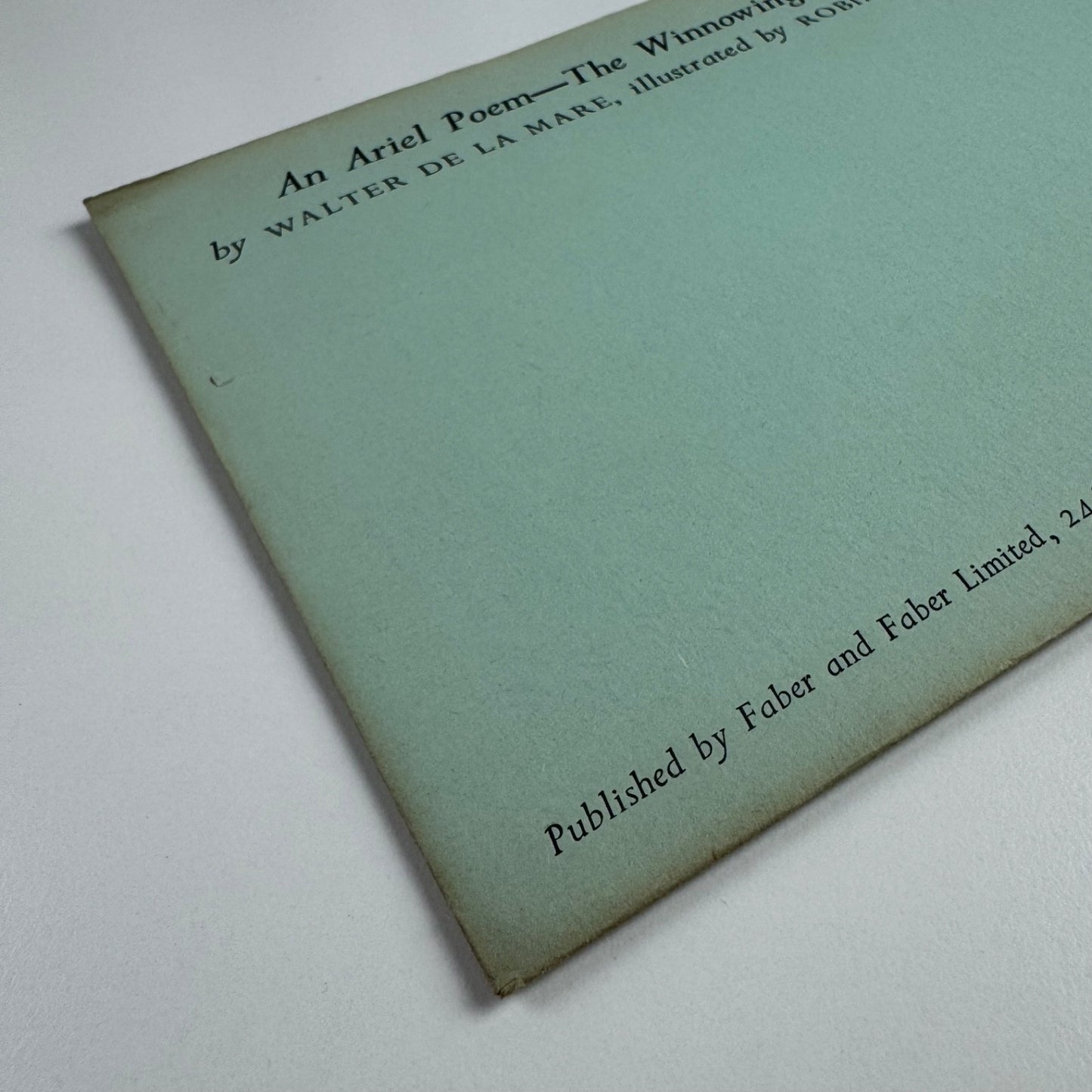 An Ariel Poem - The Winnowing Dream Walter de la Mare illustrated by Robin Jacques 1954 unopened envelope