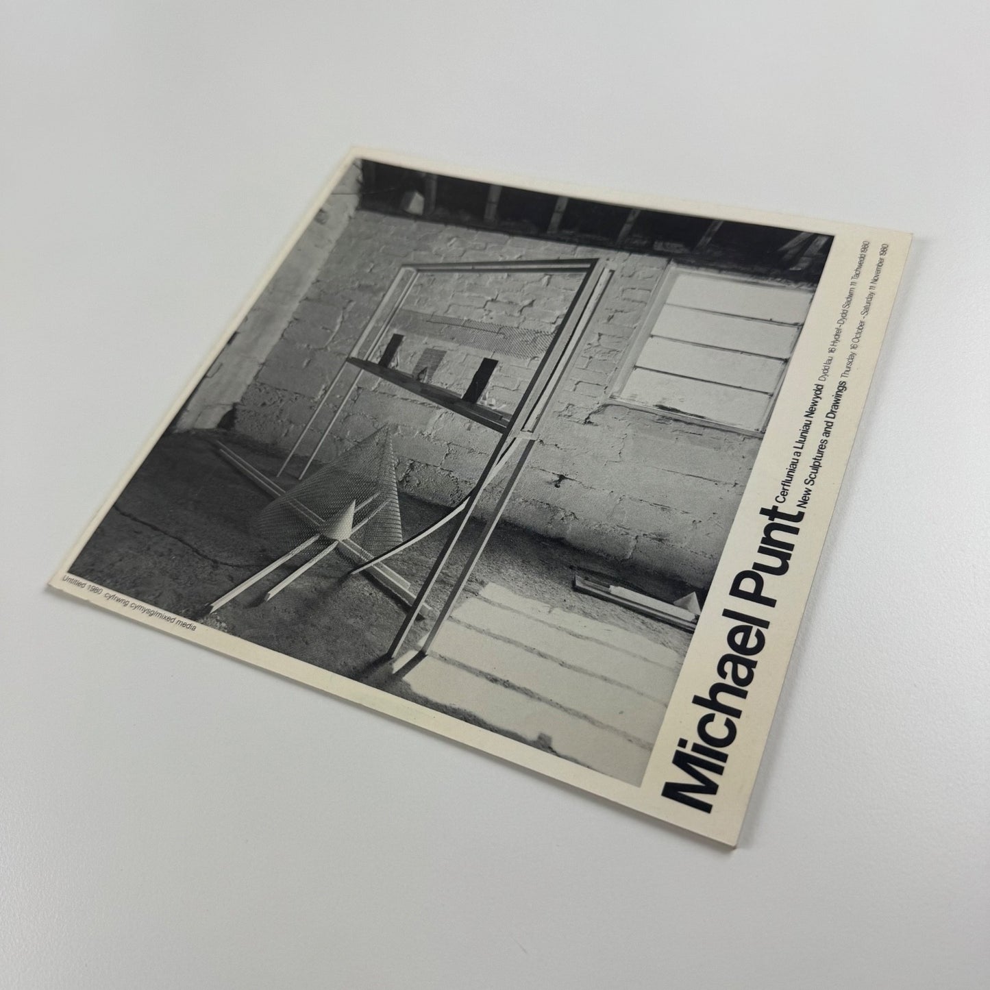 Card and insert for the exhibition Michael Punt New Sculptures and Drawings | Oriel Cardiff, 1980