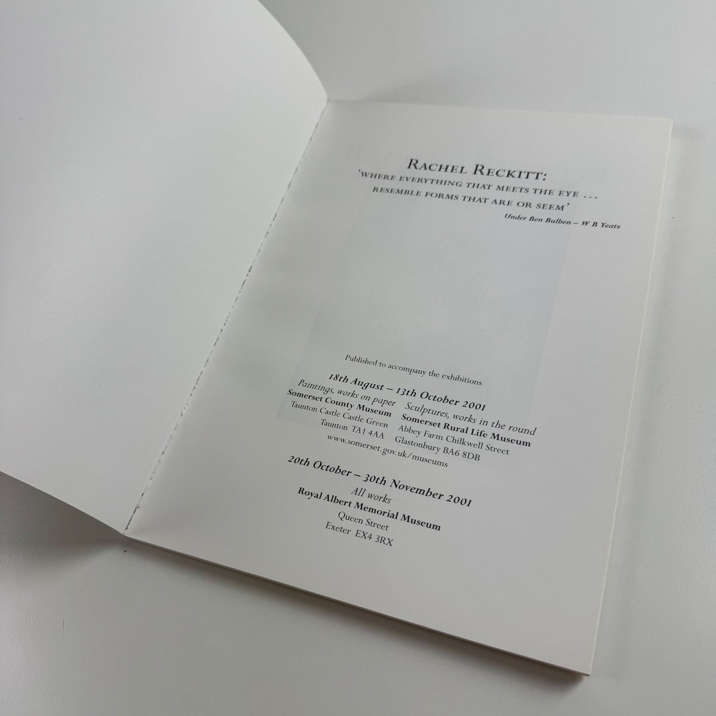 Rachel Reckitt a retrospective by Hall Bishop | Somerset County Museums, 2001