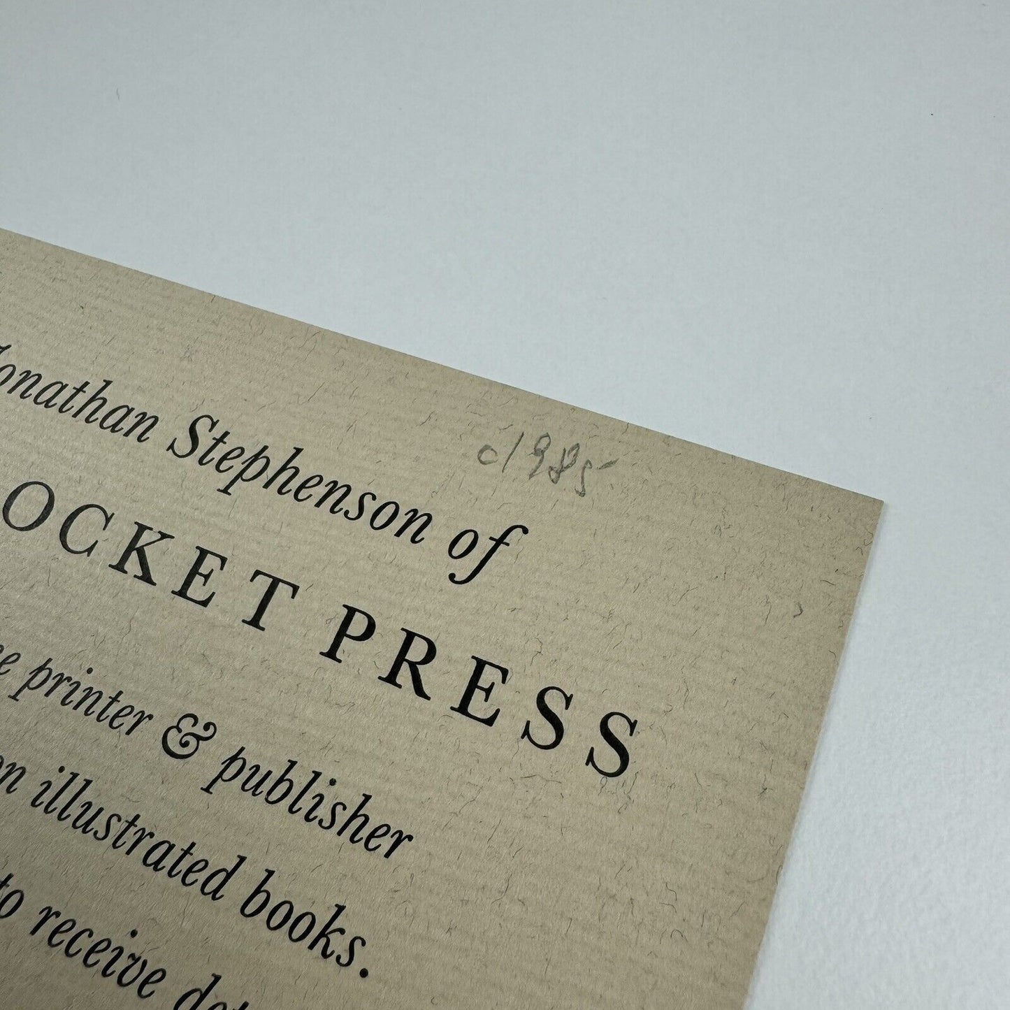 The Rocket Press ephemera – two leaflets: change of address and promotional leaflet