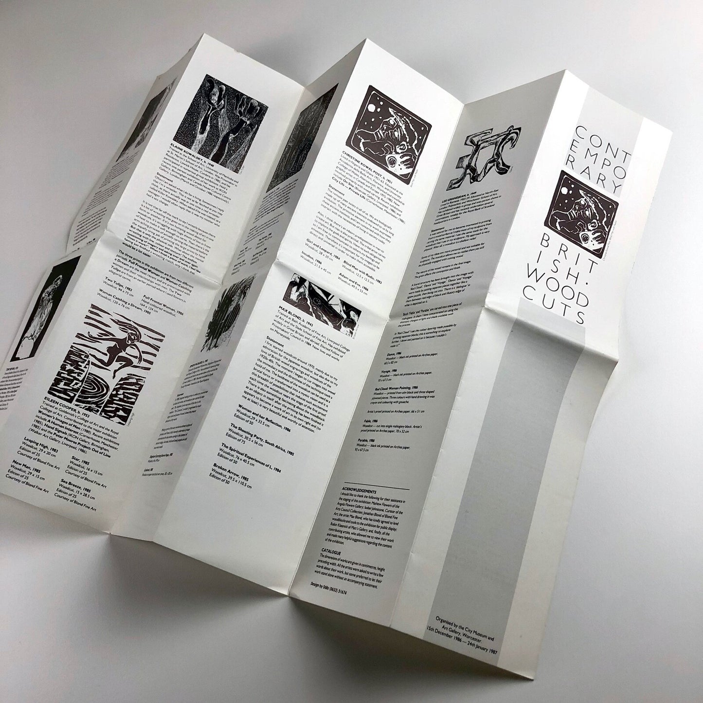 Contemporary British Woodcuts | City Museum and Art Gallery Worcester | Exhibition leaflet, 1986/7